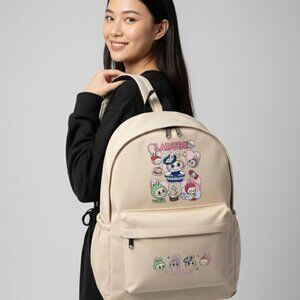 Kawaii cute Labubu Inspired Kids Backpack - Cream, black or blue -